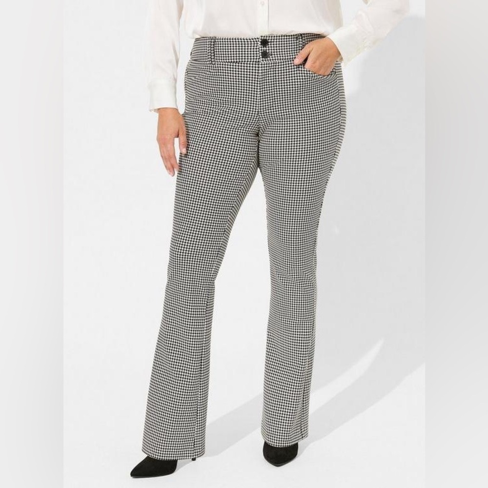 Studio Torrid Houndstooth Bootcut Luxe Ponte Trouser Pants 22S Stretch Classic - Picture 2 of 15
